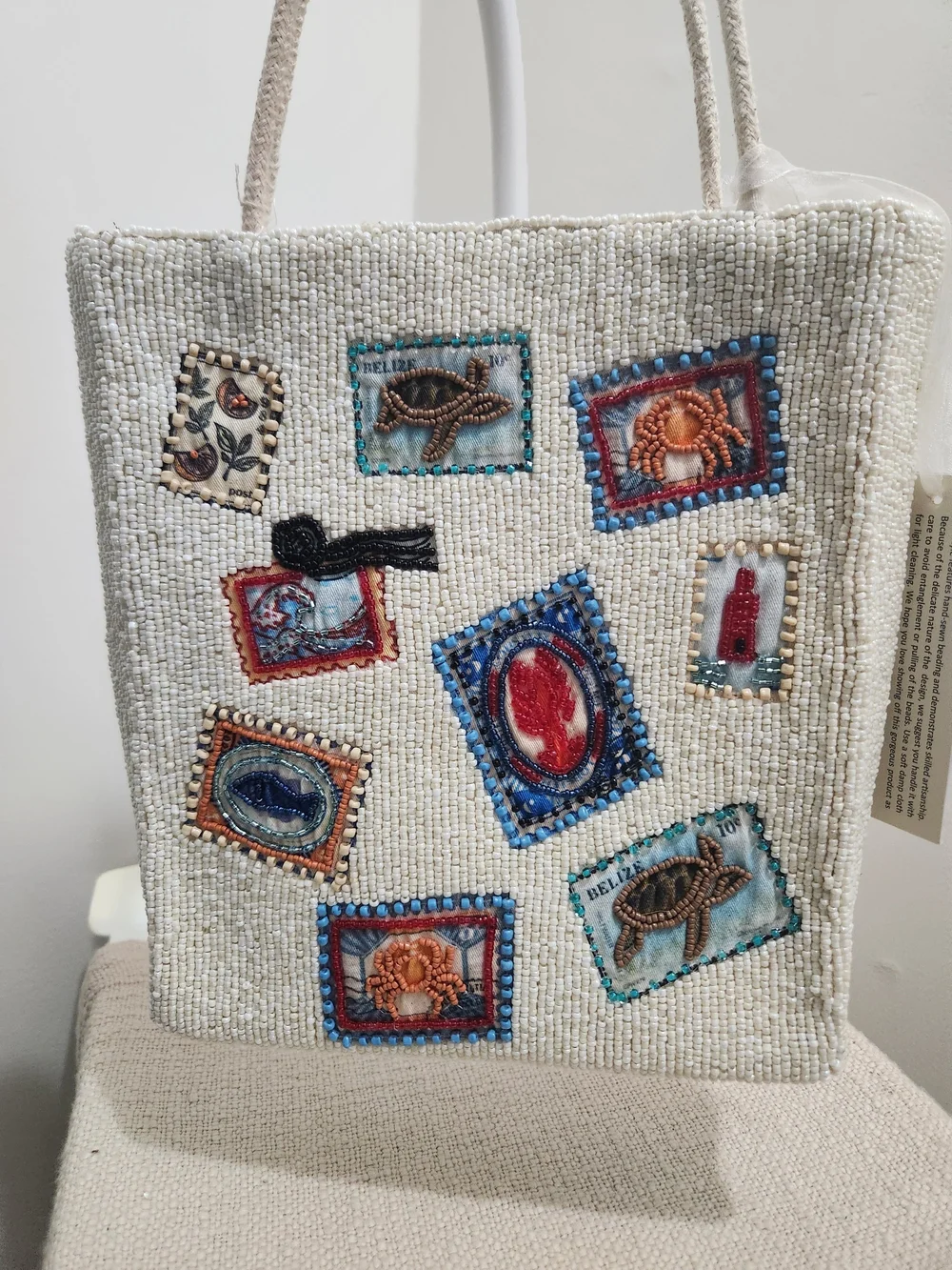Embellished Cream Beaded Shoulder Bag! - Picture 2 of 8